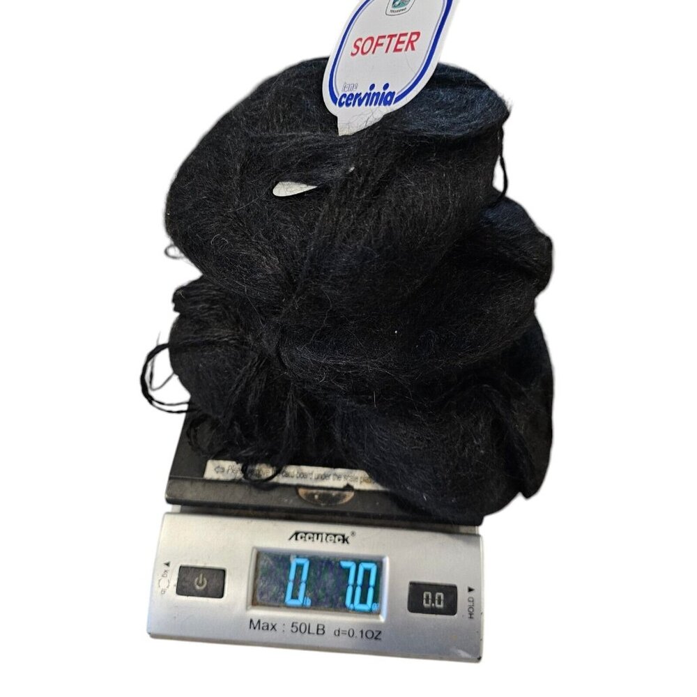 Lane Cervinia Softer Yarn 4 Skeins Mohair Blend Black #3320 50 Gram Skeins Italy - Picture 3 of 7
